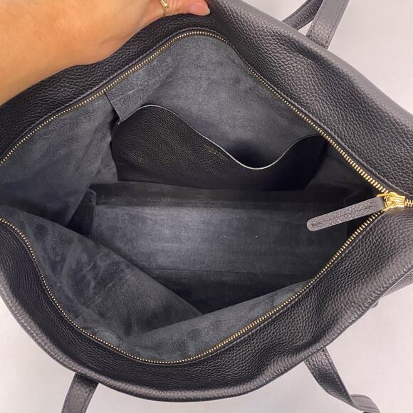 Mansur Gavriel Everyday Zip Tote Black Pebbled Leather - Picture 7 of 8